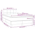 cadre de lit avec matelas LED gris foncé 120x190 cm