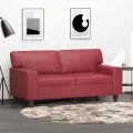 Canapé à 2 places Rouge bordeaux 120 cm Similicuir