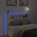 Armoire tête de lit avec LED blanc 140x16,5x103,5 cm