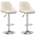 Tabourets de bar lot de 2 crème velours