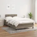 cadre de lit avec matelas Taupe 120x200 cm Tissu