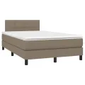 cadre de lit avec matelas Taupe 120x200 cm Tissu