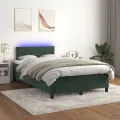 cadre de lit avec matelas LED Vert foncé 120x200 cm