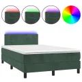 cadre de lit avec matelas LED Vert foncé 120x200 cm