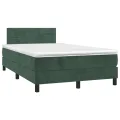 cadre de lit avec matelas LED Vert foncé 120x200 cm