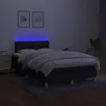cadre de lit avec matelas LED Noir 120x200 cm Tissu