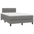 cadre de lit et matelas et LED Gris foncé 120x200 cm