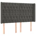 cadre de lit matelas et LED Gris foncé 140x190 cm