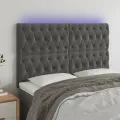 Tête de lit à LED Gris foncé 144x7x118/128 cm Velours