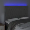 Tête de lit à LED Gris foncé 144x7x118/128 cm Velours