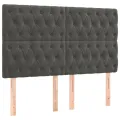 cadre de lit et matelas Gris foncé 140x190cm Velours