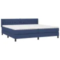 cadre de lit avec matelas Bleu 200x200 cm Tissu