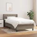 cadre de lit avec matelas Taupe 90x190 cm Tissu