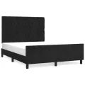 Cadre de lit avec tête de lit Noir 140x190 cm Velours
