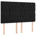 cadre de lit matelas et LED Noir 140x190 cm Velours