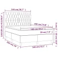 cadre de lit matelas et LED Noir 140x190 cm Velours