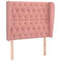 Tête de lit avec oreilles Rose 93x23x118/128 cm Velours