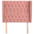 Tête de lit avec oreilles Rose 93x23x118/128 cm Velours