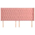 Tête de lit avec oreilles Rose 183x16x118/128 cm Velours