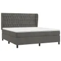 cadre de lit et matelas Gris foncé 180x200cm Velours