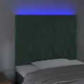 Tête de lit à LED Vert foncé 90x7x118/128 cm Velours