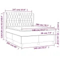 cadre de lit et matelas Vert foncé 140x200cm Velours