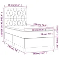 cadre de lit et matelas et LED Vert foncé 90x190 cm