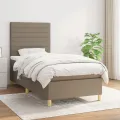 cadre de lit avec matelas Taupe 80x200 cm Tissu