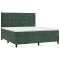 cadre de lit matelas et LED Vert foncé 180x200 cm