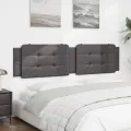 Coussin de tête de lit gris 200 cm similicuir