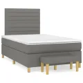 cadre de lit avec matelas gris foncé 120x190cm tissu