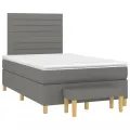 cadre de lit avec matelas gris foncé 120x190cm tissu