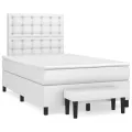cadre de lit avec matelas blanc 120x190cm similicuir