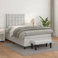 cadre de lit avec matelas blanc 120x190cm similicuir