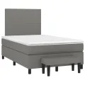 cadre de lit avec matelas gris foncé 120x190cm tissu