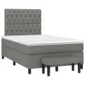 cadre de lit avec matelas gris foncé 120x190cm tissu