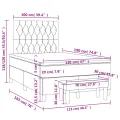 cadre de lit avec matelas gris foncé 120x190cm tissu