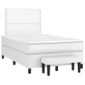 cadre de lit avec matelas blanc 120x190cm similicuir