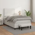 cadre de lit avec matelas blanc 120x190cm similicuir