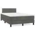 cadre de lit avec matelas LED gris foncé 120x190 cm