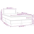 cadre de lit avec matelas LED gris foncé 120x190 cm