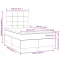 cadre de lit matelas et LED crème 120x190 cm tissu
