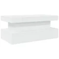 Table basse avec lumières LED blanc 90x50x40 cm