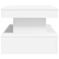 Table basse avec lumières LED blanc 90x50x40 cm
