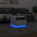 Table basse avec lumières LED blanc 50x49x40 cm