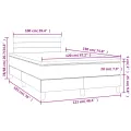 cadre de lit avec matelas LED gris foncé 120x190 cm