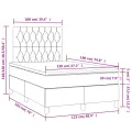 cadre de lit matelas et LED bleu 120x190 cm tissu