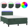 cadre de lit avec matelas LED vert foncé 120x190 cm