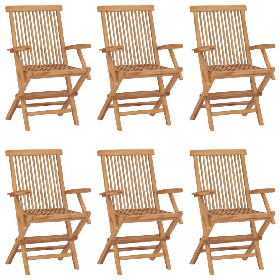 Chaises pliables de jardin 6 pcs Bois de teck solide