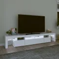 Meuble TV avec lumières LED Blanc 230x36,5x40 cm